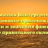 Фамилия Винтерголлер: исследование происхождения, истории и значения фамилии, а также правильного склонения