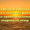 Фамилия Владер: происхождение, история и значение фамилии, а также правила склонения — подробный обзор