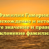 Фамилия Гаморин: происхождение и история, узнайте значение и правильное склонение фамилии