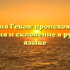 Фамилия Геков: происхождение, история и склонение в русском языке