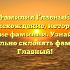 Фамилия Главный: происхождение, история и значение фамилии. Узнайте как правильно склонять фамилию Главный!