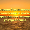 Фамилия Говен: история, происхождение и значение, а также правильное склонение для употребления