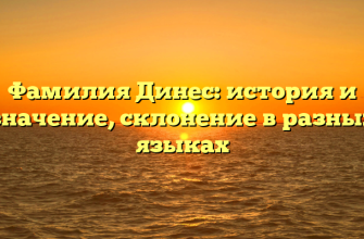 Фамилия Динес: история и значение, склонение в разных языках