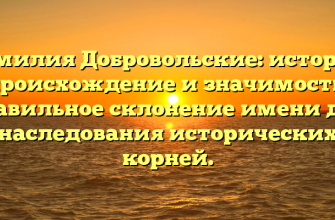 Фамилия Добровольские: история, происхождение и значимость, правильное склонение имени для наследования исторических корней.