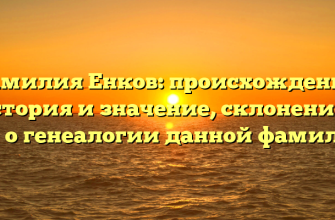 Фамилия Енков: происхождение, история и значение, склонение – все о генеалогии данной фамилии Фамилия Енков: происхождение, история и значение, склонение – все о генеалогии данной фамилии