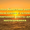 Фамилия Кадетова: история, происхождение и склонение – ключевые факты для исследования