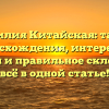 Фамилия Китайская: тайны происхождения, интересная история и правильное склонение – всё в одной статье!