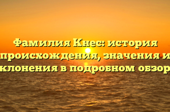 Фамилия Кнес: история происхождения, значения и склонения в подробном обзоре