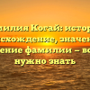 Фамилия Когай: история, происхождение, значение и склонение фамилии — все, что нужно знать