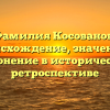 Фамилия Косованов: происхождение, значение и склонение в исторической ретроспективе