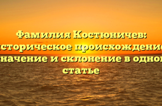Фамилия Костюничев: историческое происхождение, значение и склонение в одной статье