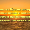 Фамилия Кроян: история, происхождение и значение с фокусом на склонении в современном письменном языке