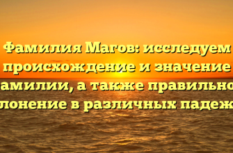Фамилия Магов: исследуем происхождение и значение фамилии, а также правильное склонение в различных падежах