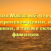 Фамилия Майк: всё, что нужно знать о происхождении, истории и значении, а также склонение фамилии