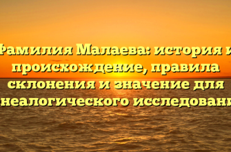 Фамилия Малаева: история и происхождение, правила склонения и значение для генеалогического исследования