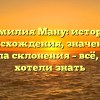 Фамилия Ману: история происхождения, значение и правила склонения – всё, что вы хотели знать