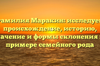 Фамилия Маракин: исследуем происхождение, историю, значение и формы склонения на примере семейного рода