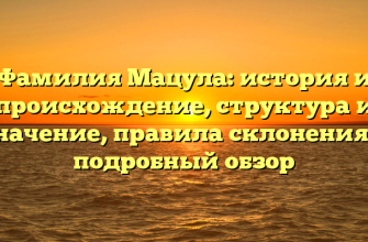 Фамилия Мацула: история и происхождение, структура и значение, правила склонения — подробный обзор