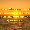 Фамилия Микуша: история происхождения и значения, правильное склонение для родной фамилии