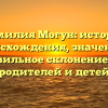 Фамилия Могун: история происхождения, значение и правильное склонение для родителей и детей