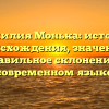 Фамилия Монька: история происхождения, значение и правильное склонение в современном языке