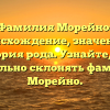 Фамилия Морейно: происхождение, значение и история рода. Узнайте, как правильно склонять фамилию Морейно.