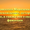 Фамилия Морозенко: происхождение, история и значение, а также все о склонении фамилии