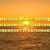 Фамилия Мост: история возникновения, значения и особенности склонения