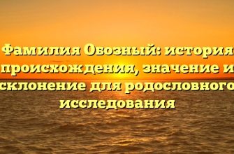 Фамилия Обозный: история происхождения, значение и склонение для родословного исследования