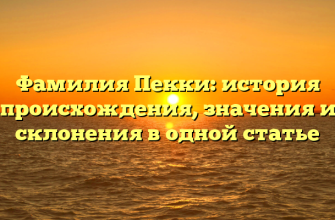 Фамилия Пекки: история происхождения, значения и склонения в одной статье