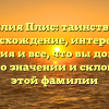 Фамилия Плис: таинственное происхождение, интересная история и все, что вы должны знать о значении и склонении этой фамилии