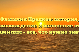 Фамилия Предков: история, происхождение и склонение этой фамилии – все, что нужно знать