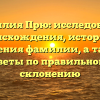 Фамилия Прю: исследование происхождения, истории и значения фамилии, а также советы по правильному склонению