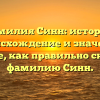 Фамилия Синн: история, происхождение и значение. Узнайте, как правильно склонять фамилию Синн.