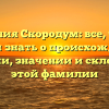 Фамилия Скородум: все, что вы хотели знать о происхождении, истории, значении и склонении этой фамилии