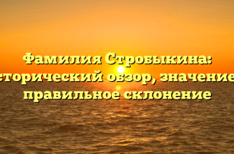 Фамилия Стробыкина: исторический обзор, значение и правильное склонение