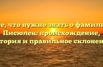 Все, что нужно знать о фамилии Писюлек: происхождение, история и правильное склонение