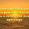 Изучаем происхождение и историю фамилии Байтемиров: значение и склонение для вашего кругозора