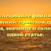 Исследование фамилии Виговский: происхождение, история, значение и склонение в одной статье.