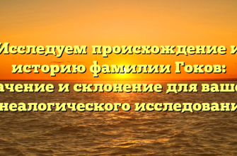 Исследуем происхождение и историю фамилии Гоков: значение и склонение для вашего генеалогического исследования.
