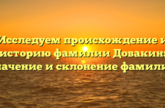 Исследуем происхождение и историю фамилии Довакин: значение и склонение фамилии