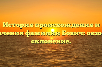 История происхождения и значения фамилии Бович: обзор и склонение. История происхождения и значения фамилии Бович: обзор и склонение.