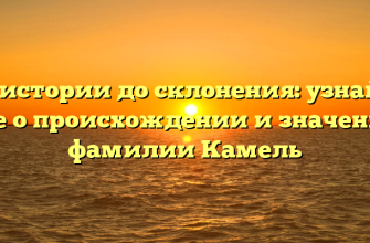 От истории до склонения: узнайте все о происхождении и значении фамилии Камель