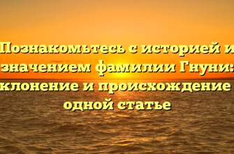 Познакомьтесь с историей и значением фамилии Гнуни: склонение и происхождение в одной статье