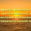 Расшифровка фамилии Тудос: история происхождения, значение и правильное склонение для вашей генеалогической истории