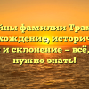 Тайны фамилии Трахов: происхождение, исторические события и склонение — всё, что вам нужно знать!