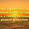 Узнайте всё о фамилии Полицын: происхождение, история и значения, а также склонение этой редкой фамилии