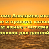 Фамилия Авхадиев: история, значение и правила склонения на русском языке — оптимальный SEO-заголовок для данной статьи.