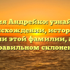 Фамилия Андрейко: узнайте все о происхождении, истории и значении этой фамилии, а также о правильном склонении