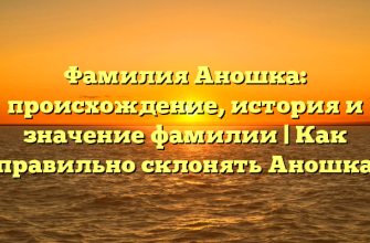 Фамилия Аношка: происхождение, история и значение фамилии | Как правильно склонять Аношка